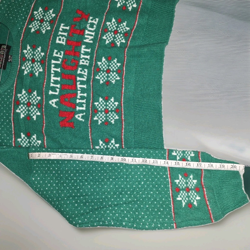 A Little Bit Naughty, A Little‎ Bit Nice Cropped Christmas Sweater – XL - Picture 4 of 9